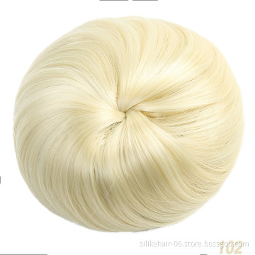 Curly Scrunchie Chignon Hair Bun Synthetic Hair Ring Wrap On  Synthetic Combs in  Messy Hair Bun Ponytails Chignon Hairpiece